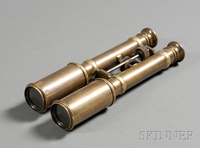 Appraisal: -inch Brass Binoculars with thumbscrew adjustment for distance between oculars