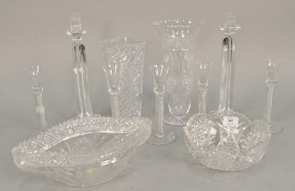 Appraisal: Eleven piece group of crystal and cut glass to include