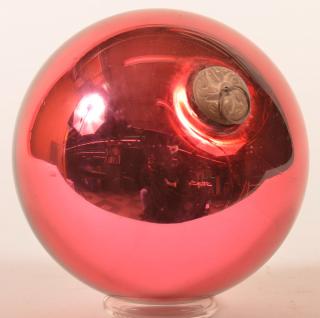 Appraisal: Antique Ruby Red Blown Glass Ball Form German Kugel -