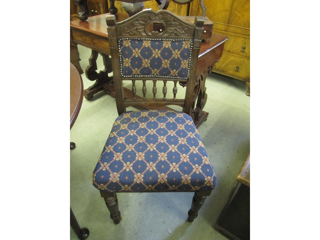 Appraisal: Set of four late Victorian dining chairs