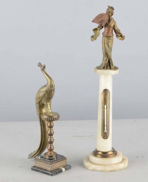 Appraisal: Lot Of Bronze Statues On Marble Bases Including - figural