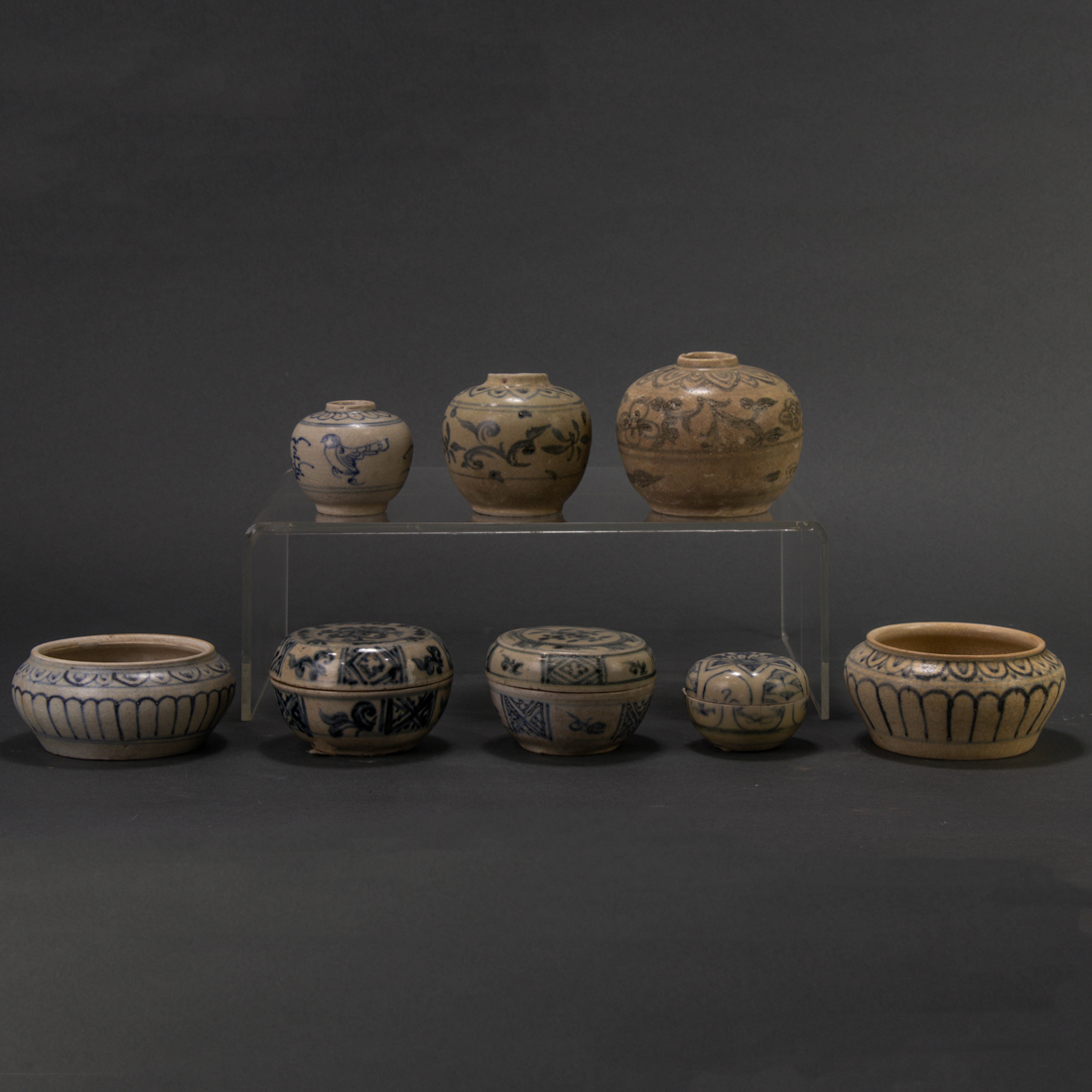 Appraisal: lot of Vietnamese Hoi An hoard jars and boxes comprising