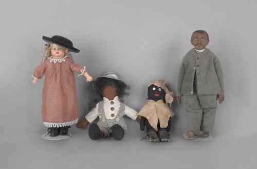 Appraisal: Four miscellaneous dolls th c one composition h and one