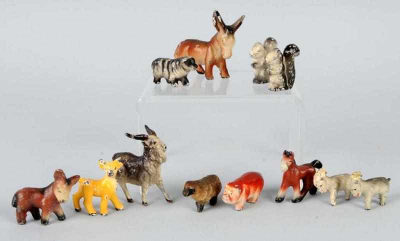 Appraisal: Lot of Cast Farm Animals Description Cast iron and pot