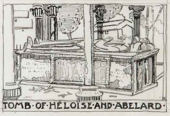 Appraisal: Jessie Marion King - Tomb of Heloise and Abelard black