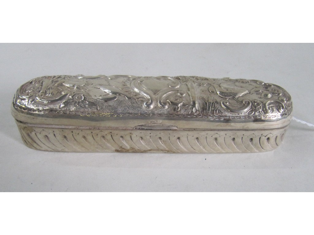 Appraisal: Embossed silver trinket box Birmingham