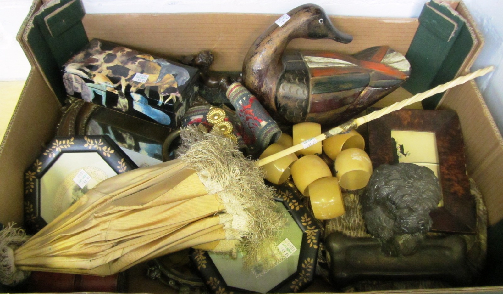 Appraisal: A quantity of metalware collectables including a modern decoy duck