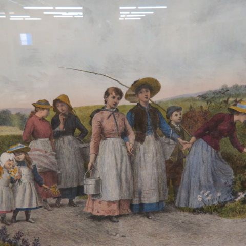 Appraisal: Jenne Brownscombe lithograph Berry Pickers children along a path image