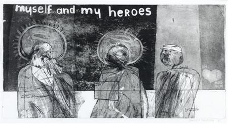 Appraisal: DAVID HOCKNEY BRITISH B MYSELF MY HEROES Etching and aquatint