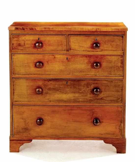 Appraisal: Georgian mahogany chest of drawers mid th century rectangular top