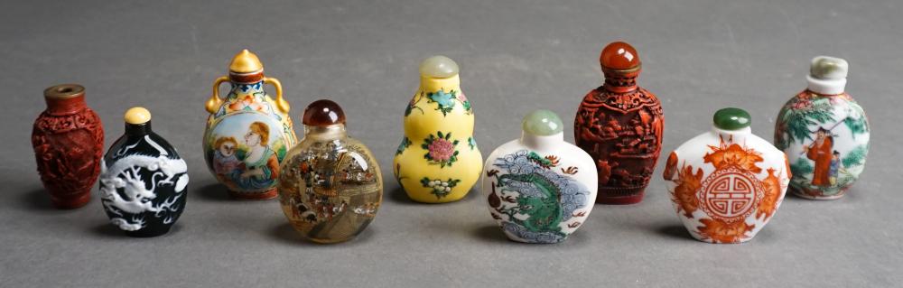 Appraisal: Collection of Chinese Porcelain and Cinnabar Snuff Bottles