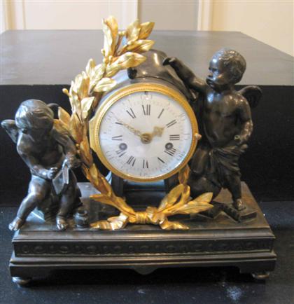 Appraisal: Louis XVI style gilt patinated bronze clock With a circular