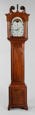 Appraisal: Pennsylvania Chippendale Figured Walnut Tall Case Clock attributed to John