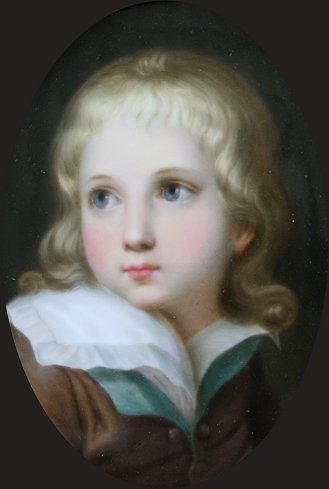 Appraisal: KPM QUALITY OVAL PORTRAIT OF A CHILD '' x ''