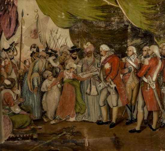 Appraisal: Anglo-Indian School th century General Lord Cornwallis receiving Tipoo Sultan's