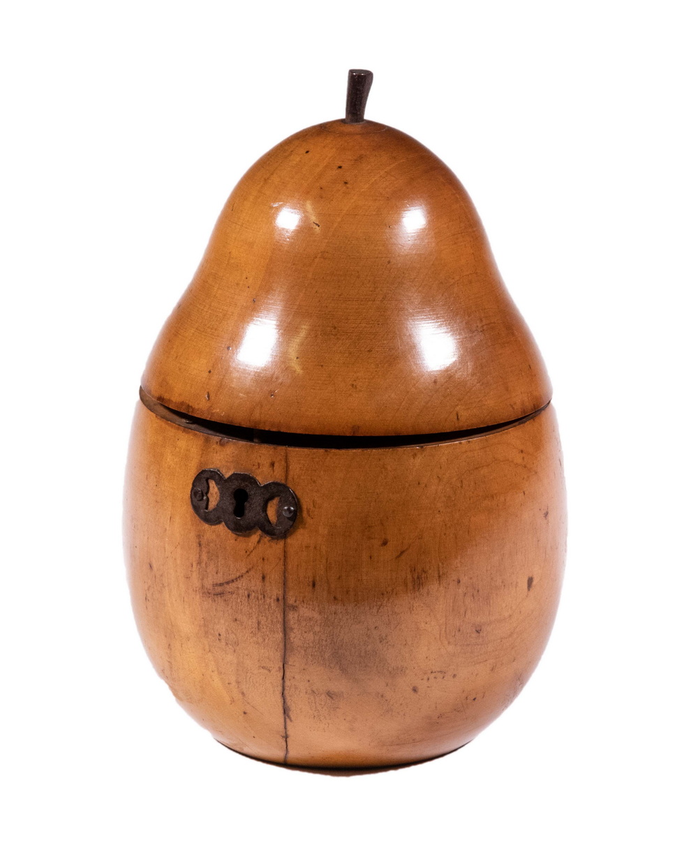 Appraisal: GEORGIAN PEAR FORM TEA CADDY th c English Fruitwood Caddy