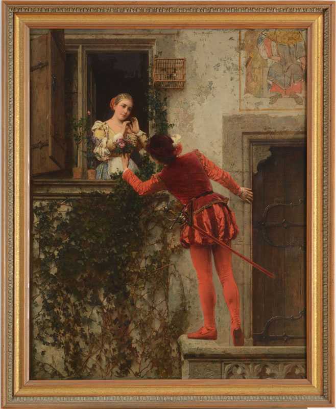 Appraisal: HEINRICH VON ANGELI - ROMEO AND JULIET Oil on panel