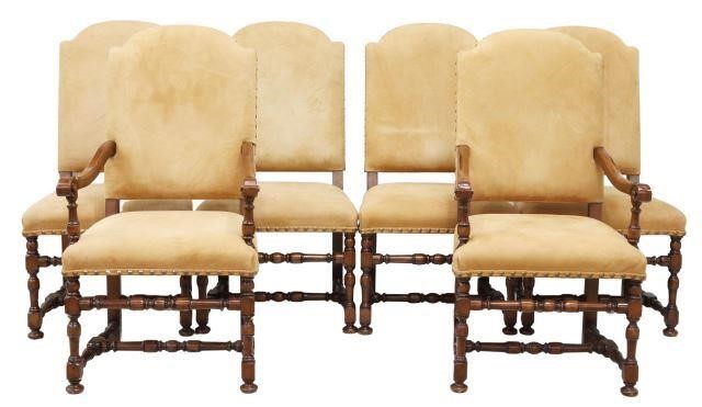 Appraisal: lot of Louis XIII Baroque style highback dining chairs late