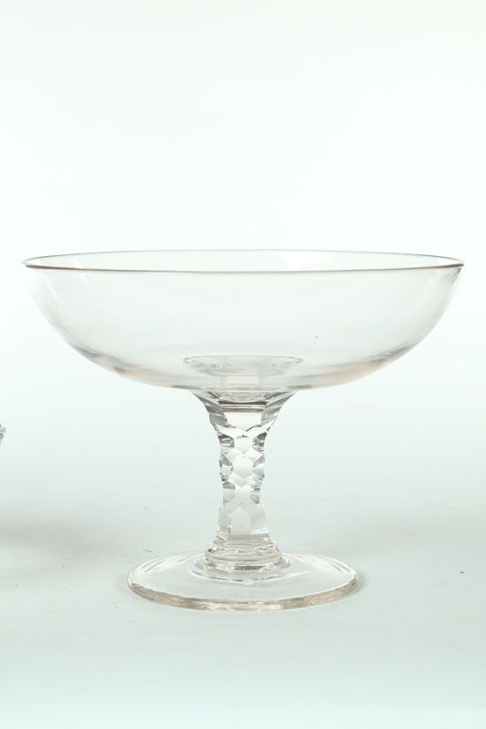 Appraisal: TWO GLASS COMPOTES American mid th century A low foot