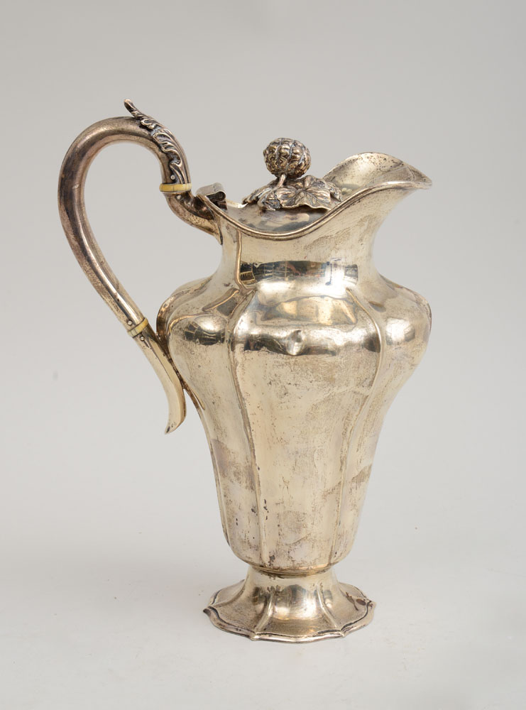 Appraisal: EARLY VICTORIAN SILVER COFFEE POT Possibly Benjamin Smith London the