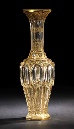 Appraisal: Good Large Franco-Bohemian Richly Gilt and Cut Glass Vase fourth