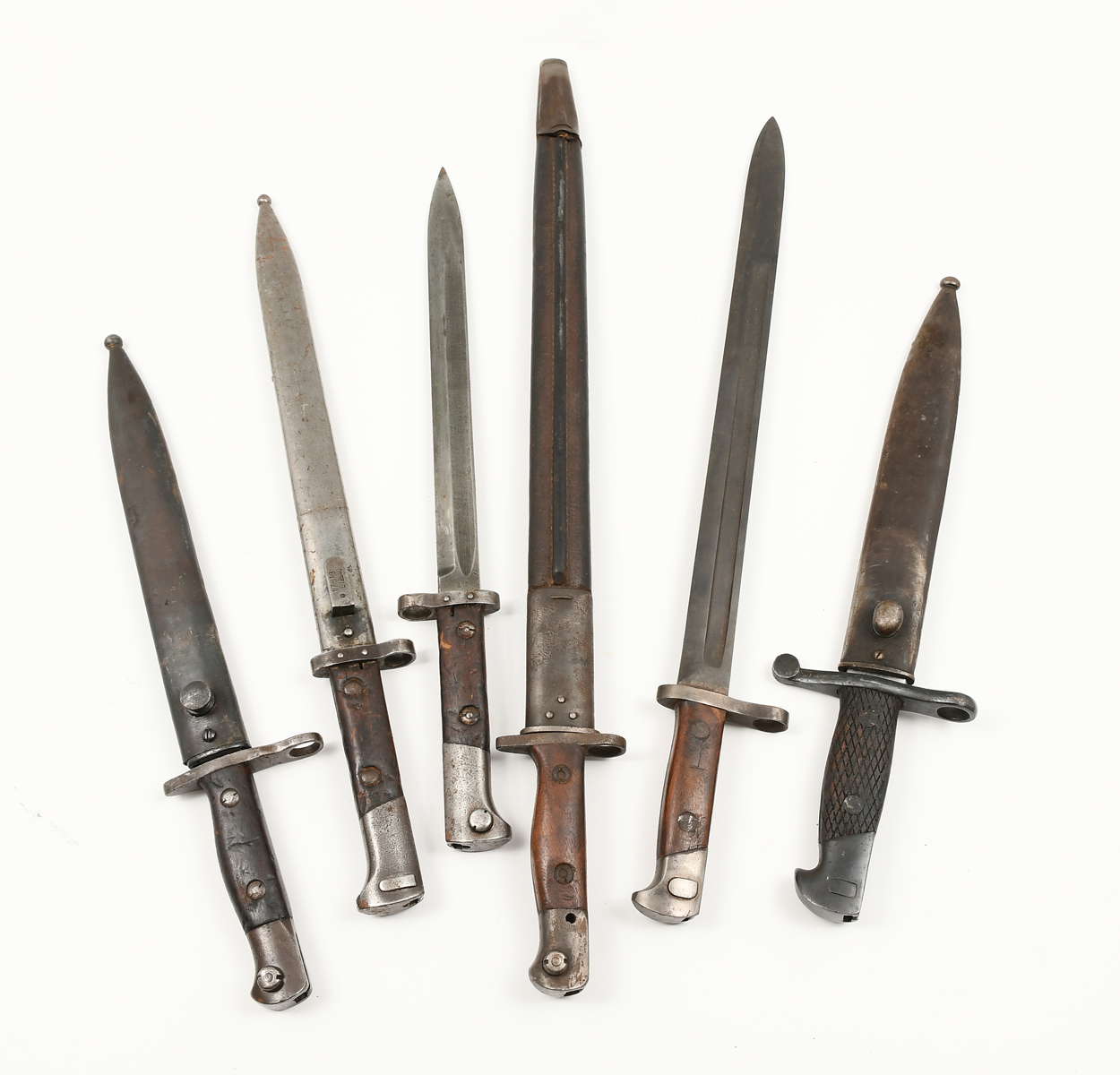 Appraisal: PC BAYONET LOT To Include '' wood handle bayonet Wood