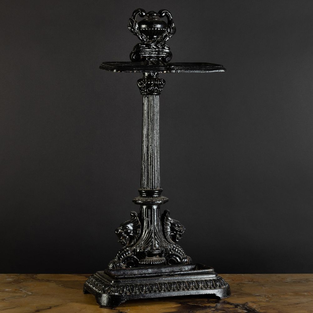 Appraisal: Victorian Black Painted Cast Iron Umbrella Stand x x in