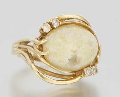 Appraisal: A Ladies' Opal Bits Cabochon Ring k yellow gold ring