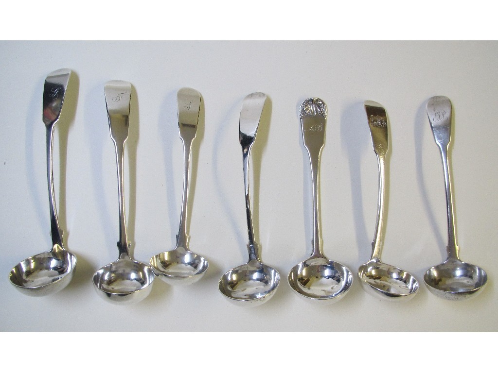 Appraisal: Seven silver toddy ladles three Glasgow one Edinburgh two ladles