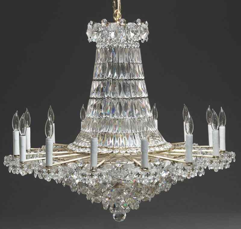 Appraisal: Schonbek Empire style Swarovski crystal chandelierof basket form having lights