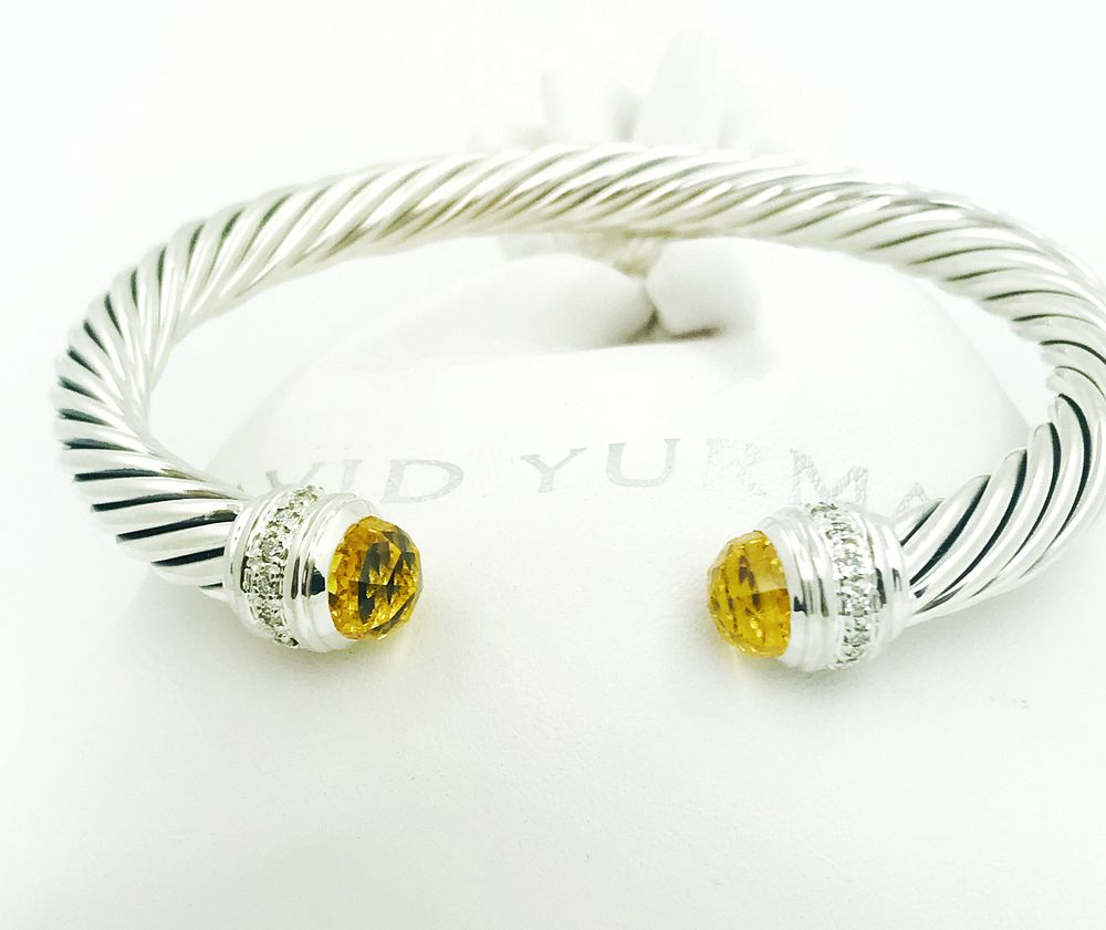 Appraisal: David Yurman Crossover Citrine Diamond Bracelet David Yurman Cable Classic