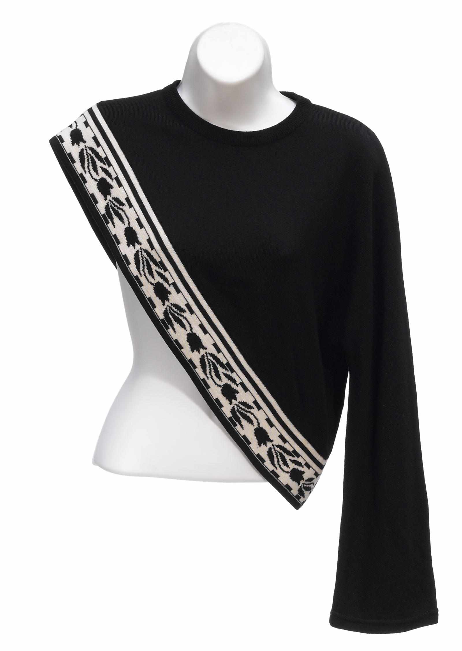 Appraisal: A Gianni Versace white and black one sleeve sweater size