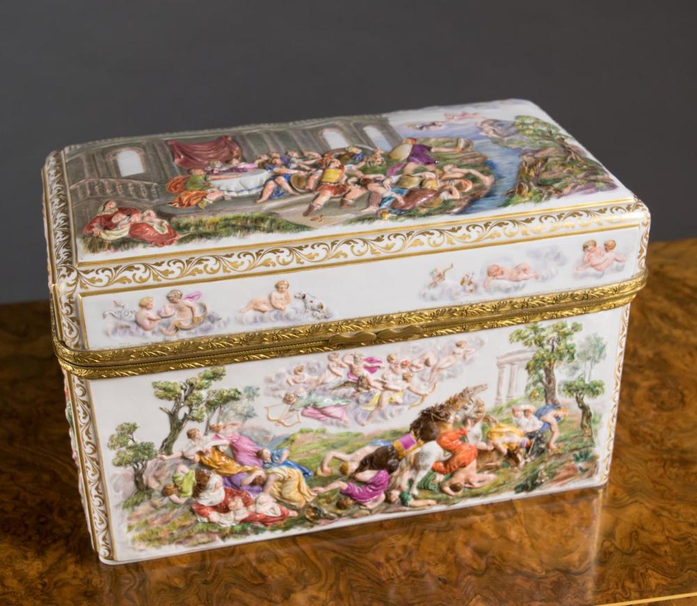 Appraisal: LARGE MEISSEN PORCELAIN BOX late th century of rectangular casket