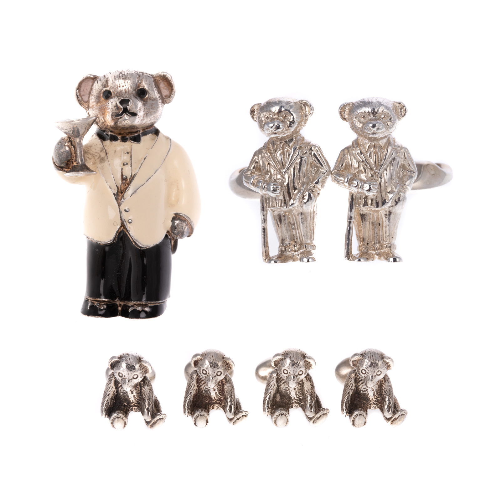 Appraisal: A COLLECTION OF STERLING RALPH LAUREN POLO BEARS Pair of