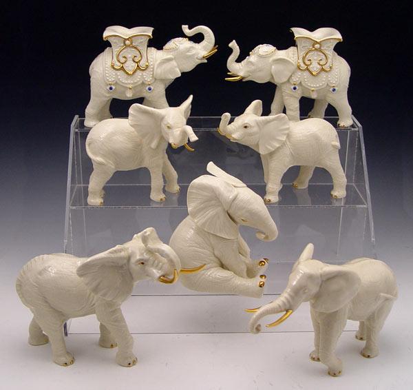 Appraisal: GROUP OF LENOX PORCELAIN ELEPHANTS To include a pair of