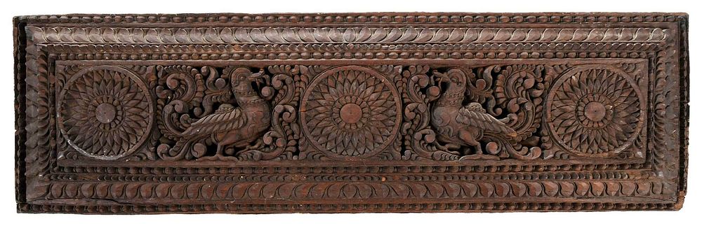 Appraisal: Southeast Asian Carved Wall Plaque possibly Indonesian th century single