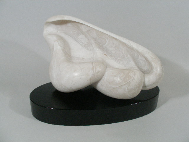 Appraisal: Modern Abstract Marble Sculpture sinous lobed carved form carved from