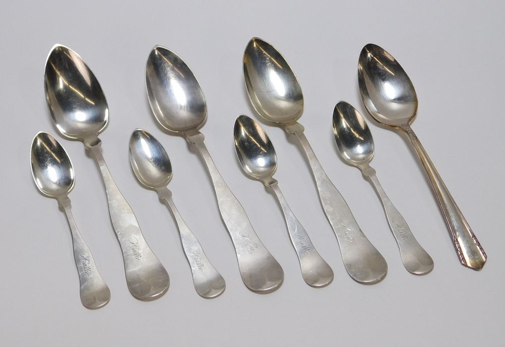 Appraisal: PC Palmer Bachelder Coin Silver Spoons United States Late th-