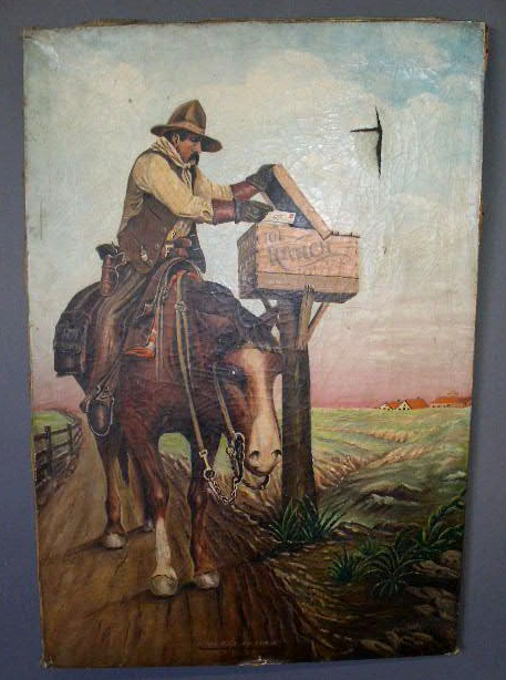 Appraisal: Oil on canvas painting of a cowboy signed Geo Hahn