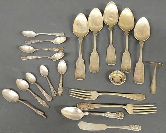 Appraisal: Group of sterling and coin silver flatware various makers and