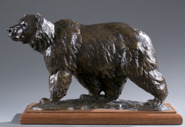 Appraisal: D H Turner American Virginia b Bronze Grizzly Bear Signed