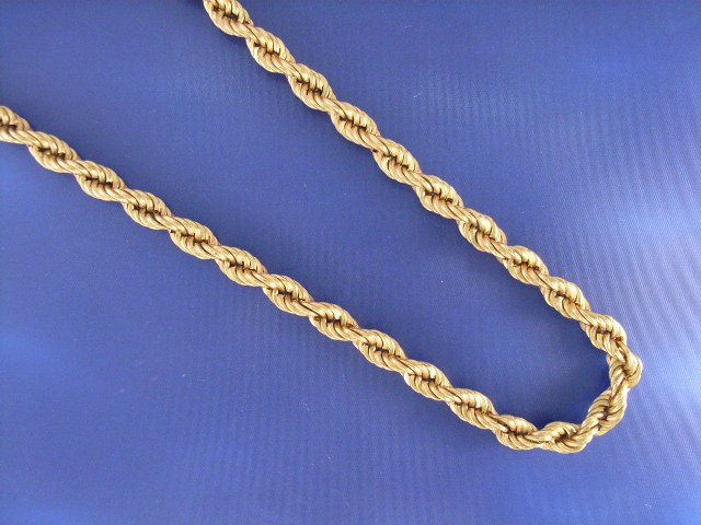 Appraisal: An ct gold rope link necklace length cm gms