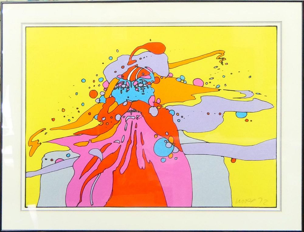 Appraisal: PETER MAX PSYCHEDELIC HAND SIGNED HC LITHOGRAPH Peter Finkelstein Max