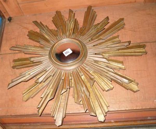 Appraisal: Two treen star burst mirrors