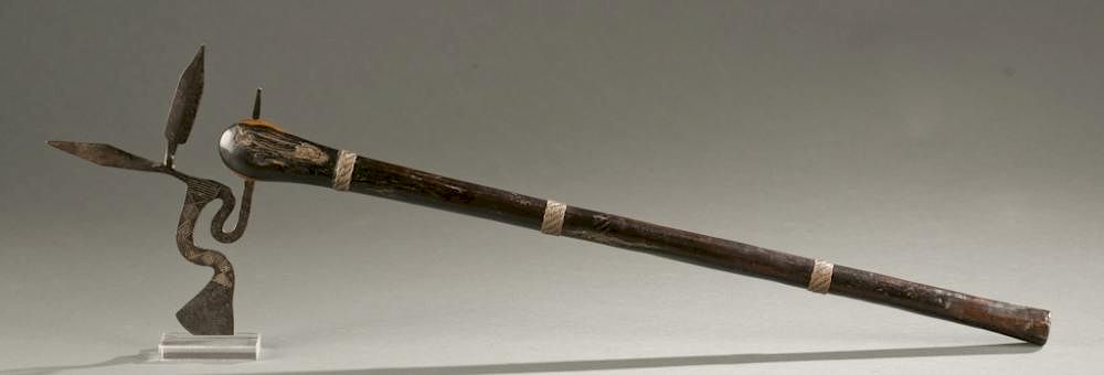 Appraisal: South African ax with elaborate blade th cen A wired