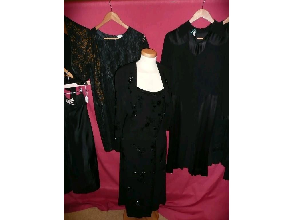 Appraisal: A collection of black vintage evening and cocktail wear to