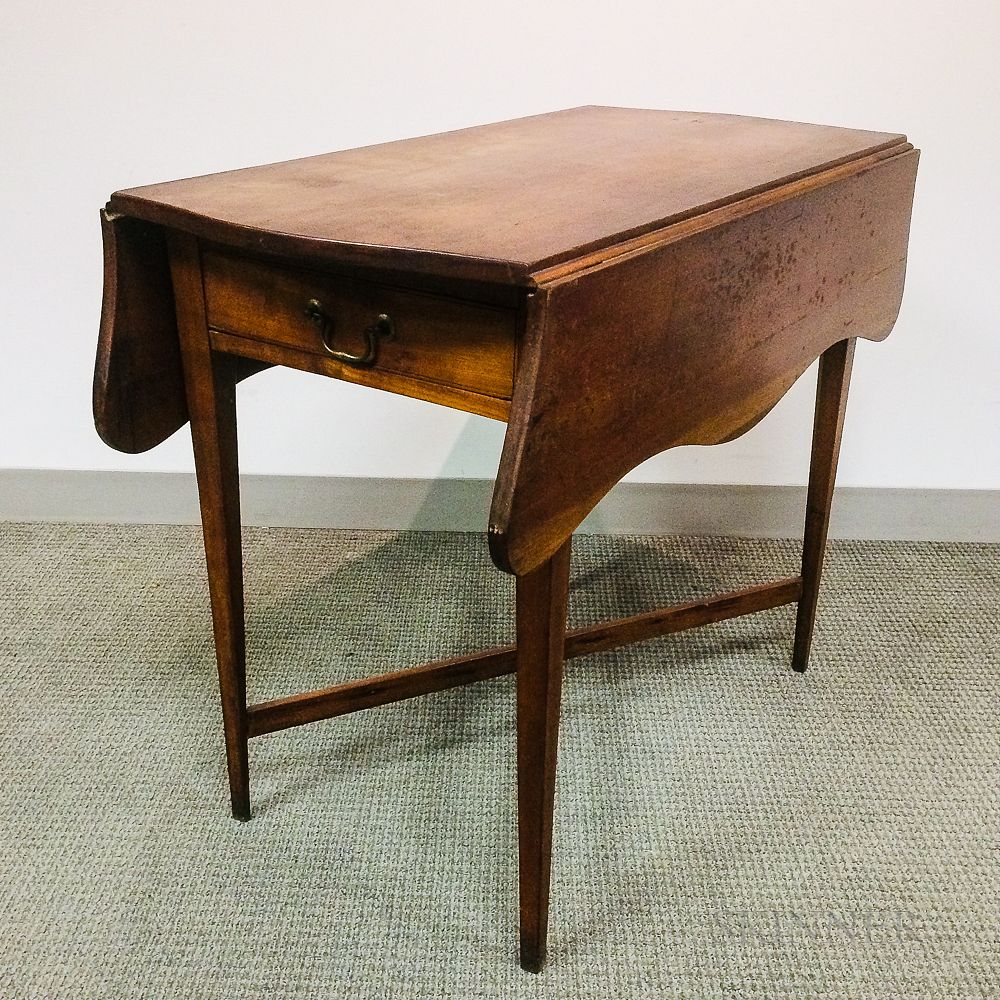 Appraisal: Federal Cherry One-drawer Pembroke Table Federal Cherry One-drawer Pembroke Table