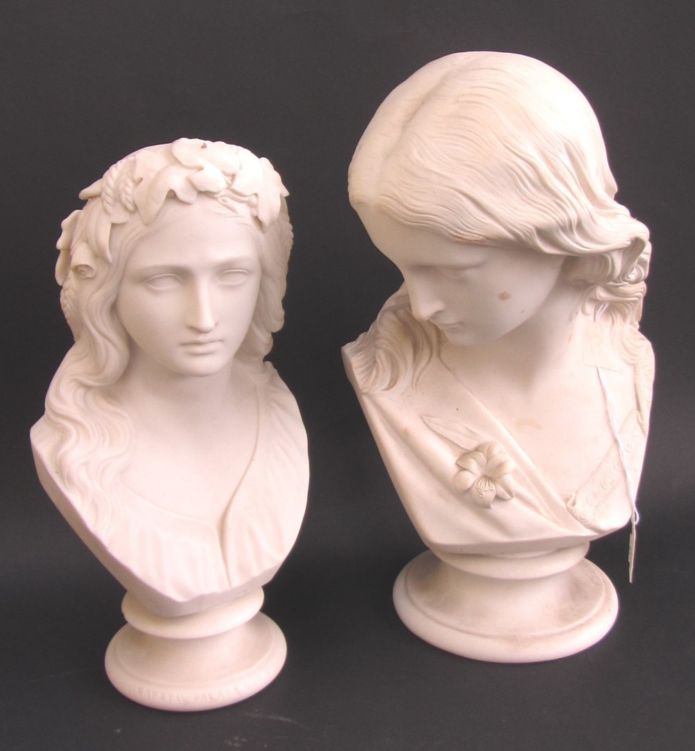 Appraisal: A Copeland parian bust 'Purity' raised on a socle impressed