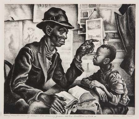 Appraisal: THOMAS HART BENTON Instruction Lithograph x mm x inches full