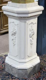 Appraisal: American Victorian gesso and paint decorated pedestal American Victorian gesso